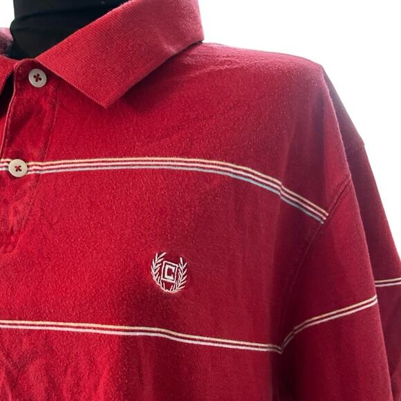 Chaps Men Red Striped Polo Short Sleeve Size XL Pre owned - Picture 3 of 10